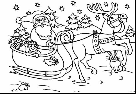 Santa And Reindeer Coloring Pages 9