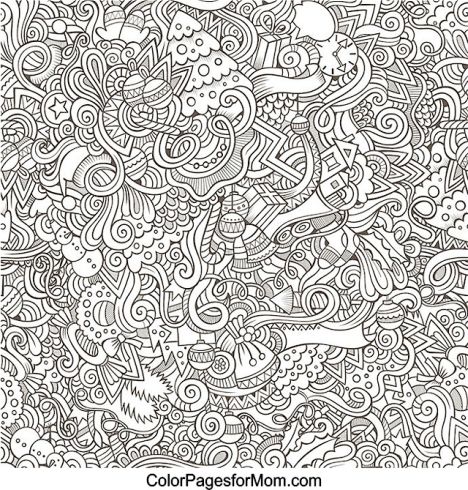Christmas Doodle Coloring Pages 47