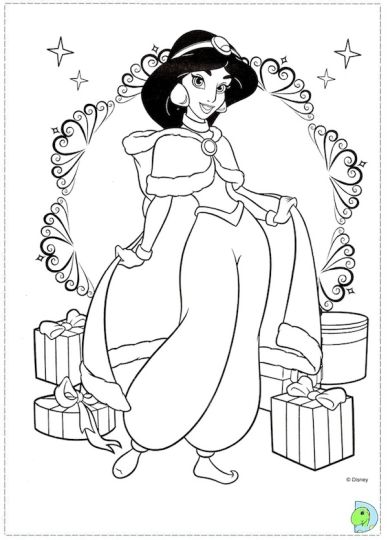Disney Princess Christmas Coloring Pages 28