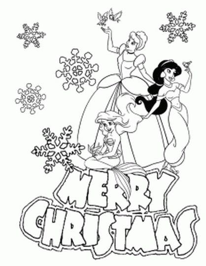 disney princess christmas coloring pages  part 7