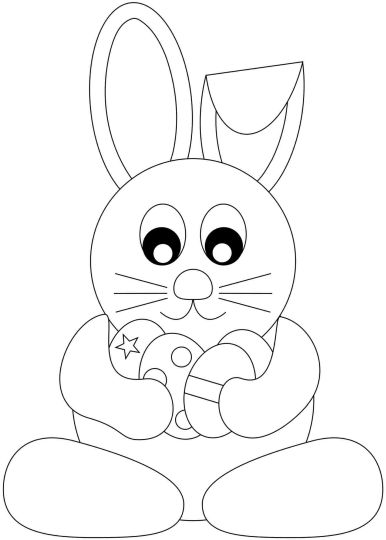 Easter Bunny With Eggs Coloring Page 2