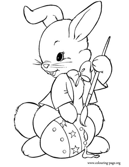 Easter Bunny With Eggs Coloring Page 25