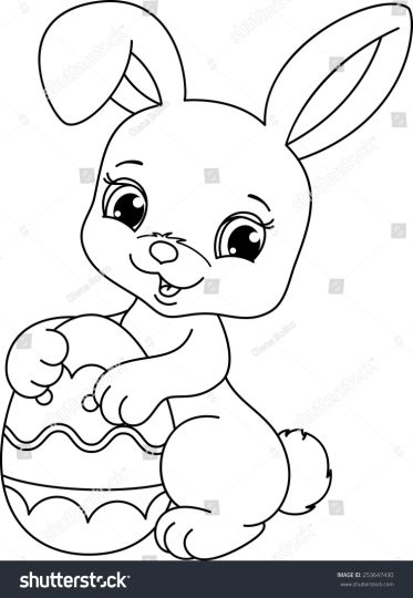 Easter Bunny With Eggs Coloring Page 34
