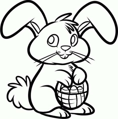 Easter Bunny With Eggs Coloring Page 47