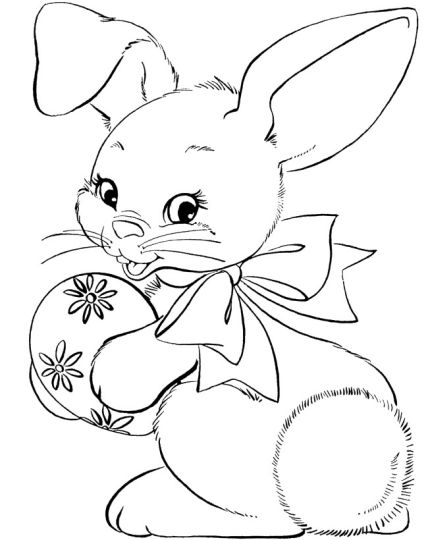 Easter Bunny With Eggs Coloring Page 49