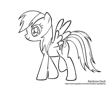 My Little Pony Coloring Pages Rainbow Dash 1