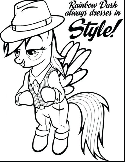 my little pony friendship is magic coloring pages rainbow dash dress