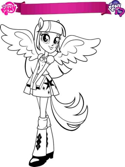 My Little Pony Equestria Girls Coloring Pages Twilight Sparkle 7