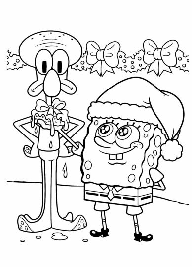 Spongebob Christmas Coloring Pages 23