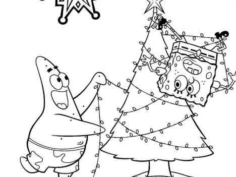 spongebob and patrick christmas coloring pages