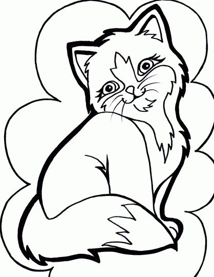 Christmas Cat Coloring Pages 15