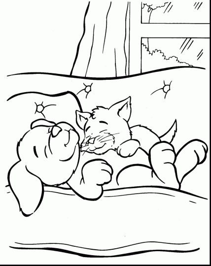 Christmas Cat Coloring Pages 22