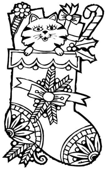 Christmas Cat Coloring Pages 26