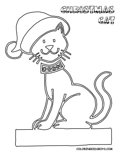 Christmas Cat Coloring Pages 27