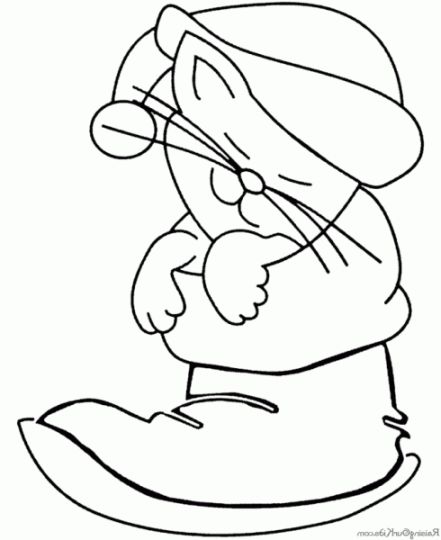 Christmas Cat Coloring Pages 28
