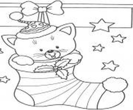 Christmas Cat Coloring Pages 32