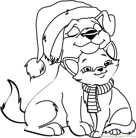 christmas cat coloring pages  part 1