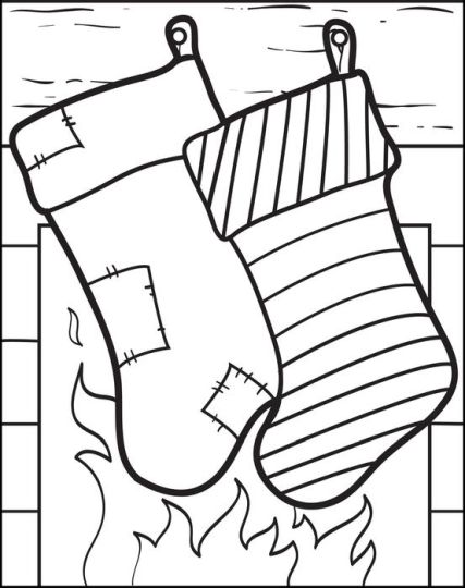 Christmas Stocking Coloring Pages For Kids 3