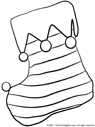 Christmas Stocking Coloring Pages Free 3