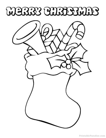 Christmas Stocking Coloring Pages For Kids 38