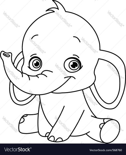 Cute Baby Elephant Coloring Pages 59