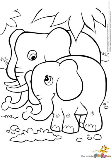Cute Baby Elephant Coloring Pages 60