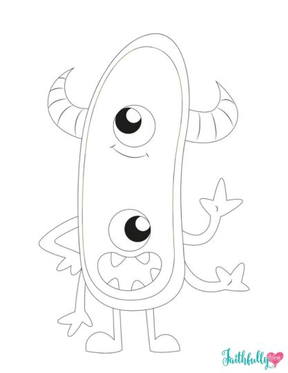 Cute Monster Coloring Pages 12