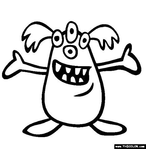 Cute Monster Coloring Pages 4