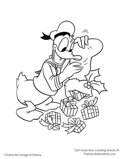 Donald Duck Christmas Coloring Pages 7