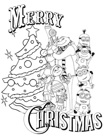 Minions Christmas Coloring Pages 4