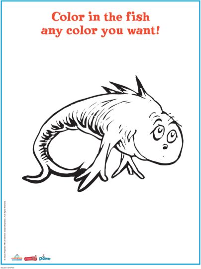 One Fish Two Fish Red Fish Blue Fish Coloring Pages 13